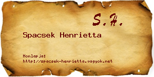 Spacsek Henrietta névjegykártya