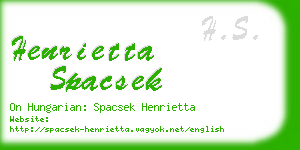 henrietta spacsek business card